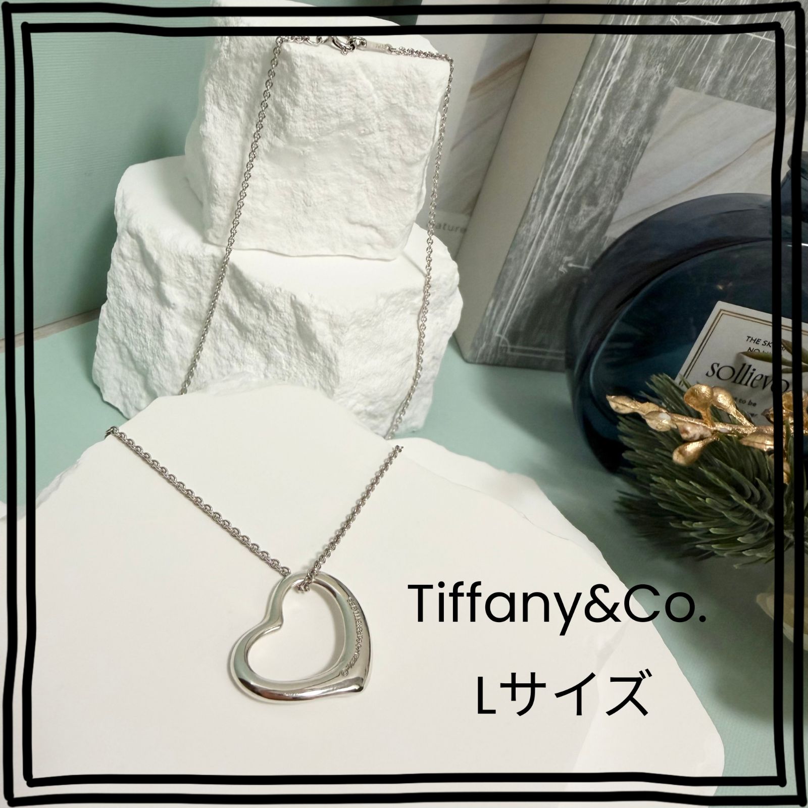 新品仕上済 Tiffany & Co. ティファニー オープンハート ネックレス L 