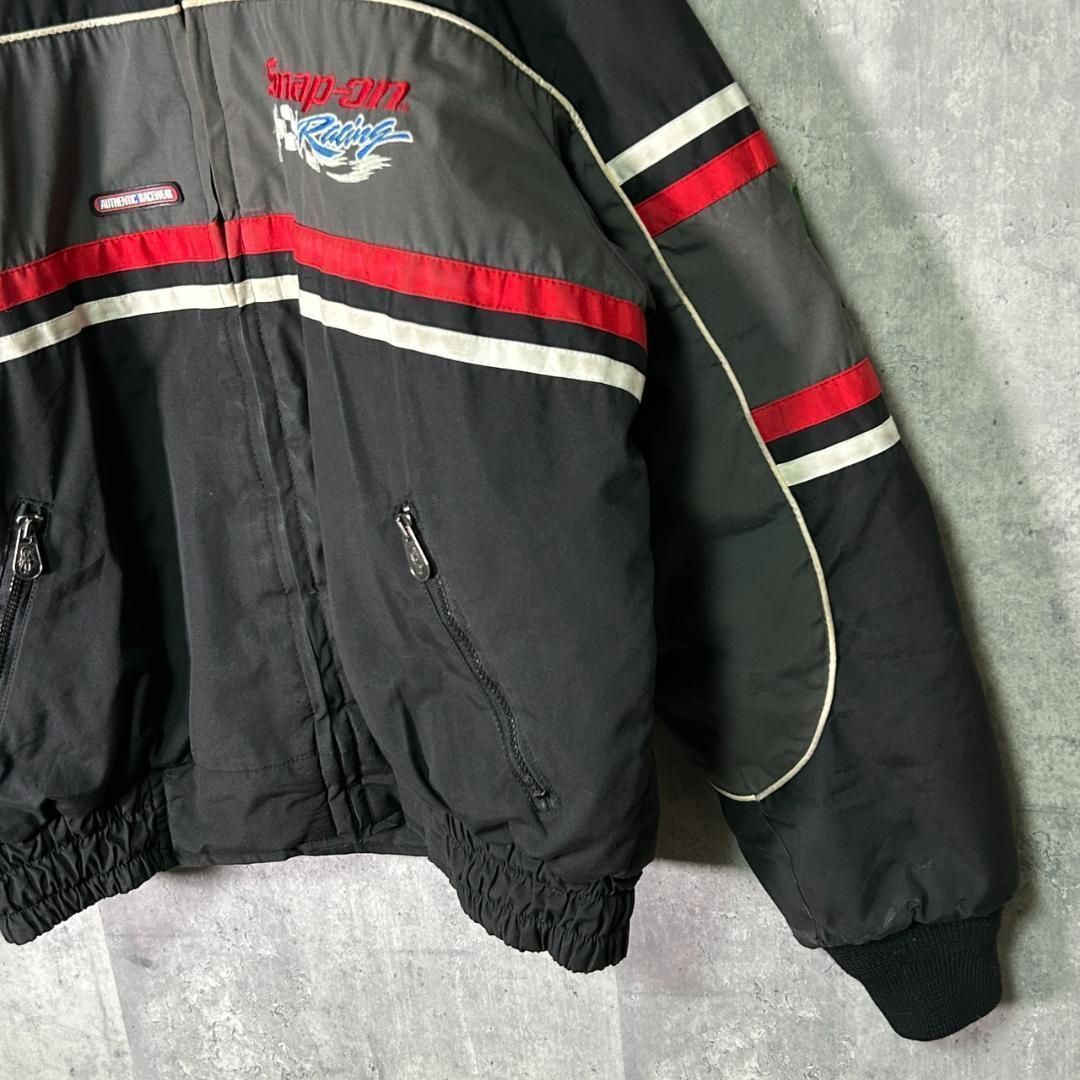 Choko Snap on racing padded jacket blouson embroidery boa lining 