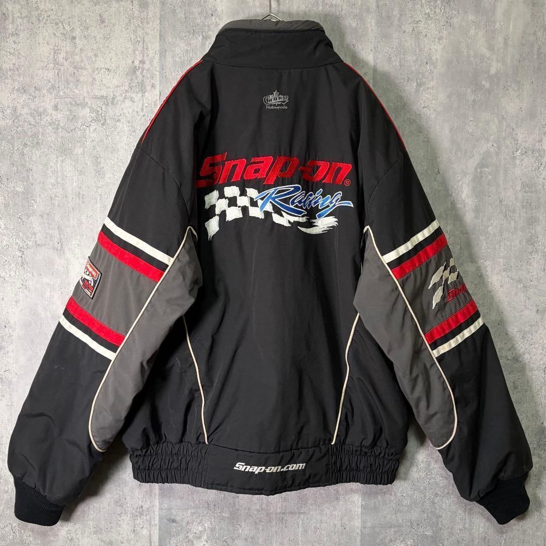 Choko Snap on racing padded jacket blouson embroidery boa lining 
