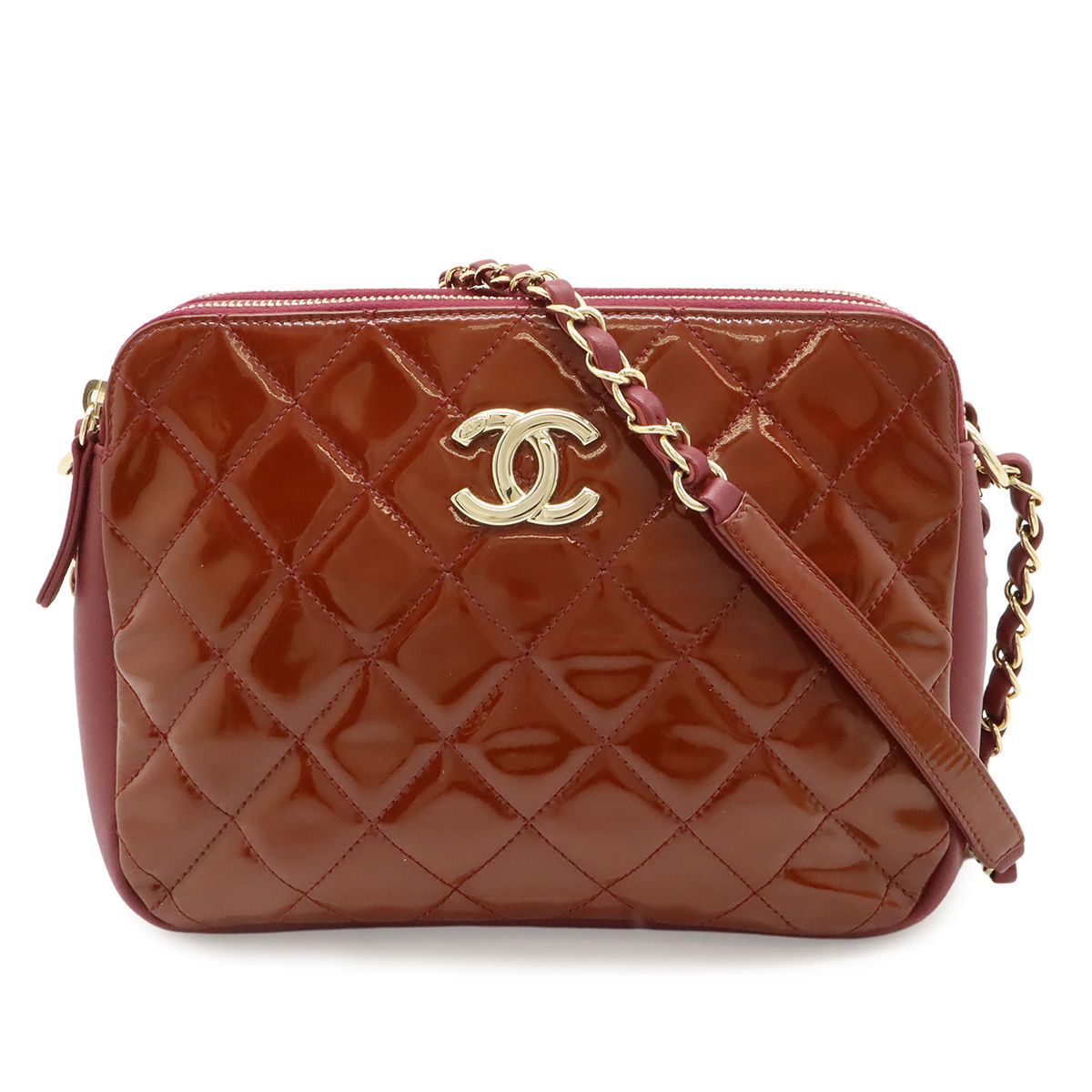 CHANEL シャネル ココマーク マトラッセ パテントレザー 二つ折り 長 