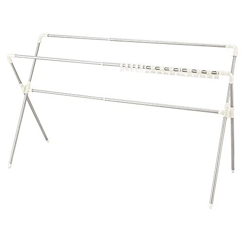 新品 ベストコ ステンレス 布団干し 縦横伸縮 布団4枚が干せる 幅144~235×奥行71×高さ99~139cm ライトグレー NY-273