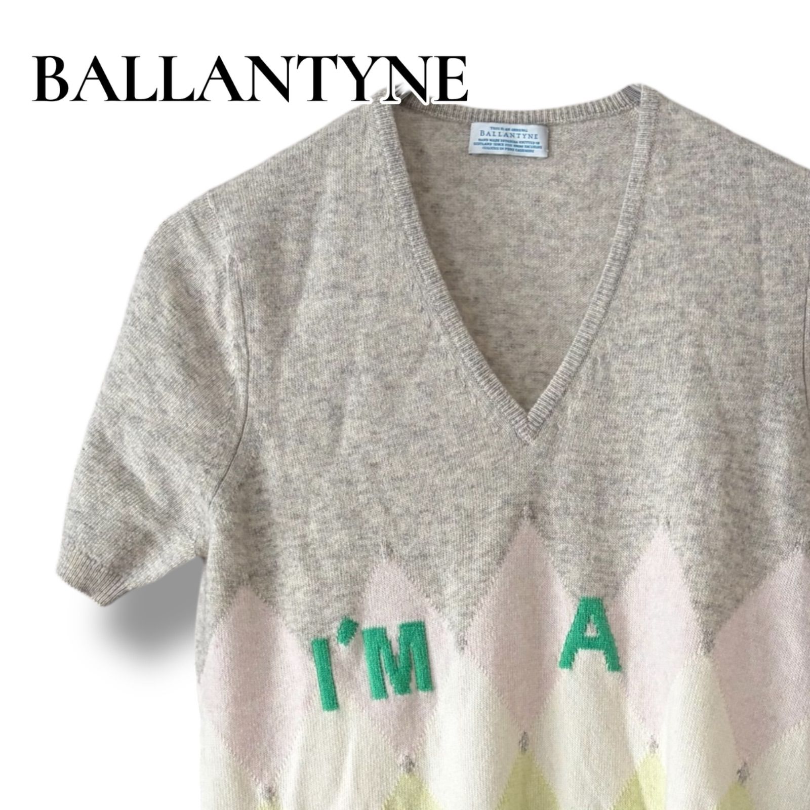 BALLANTYNE CASHMERE バランタイン カシミヤ100% 半袖 ニット セーター 