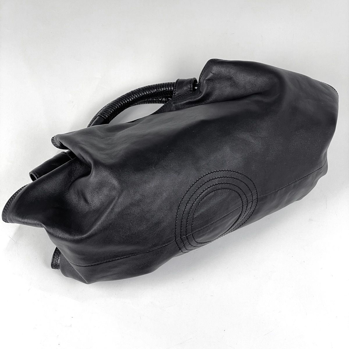 ロエベ LOEWE ナッパアイレ アナグラム ハンドバッグ レザー ブラック 