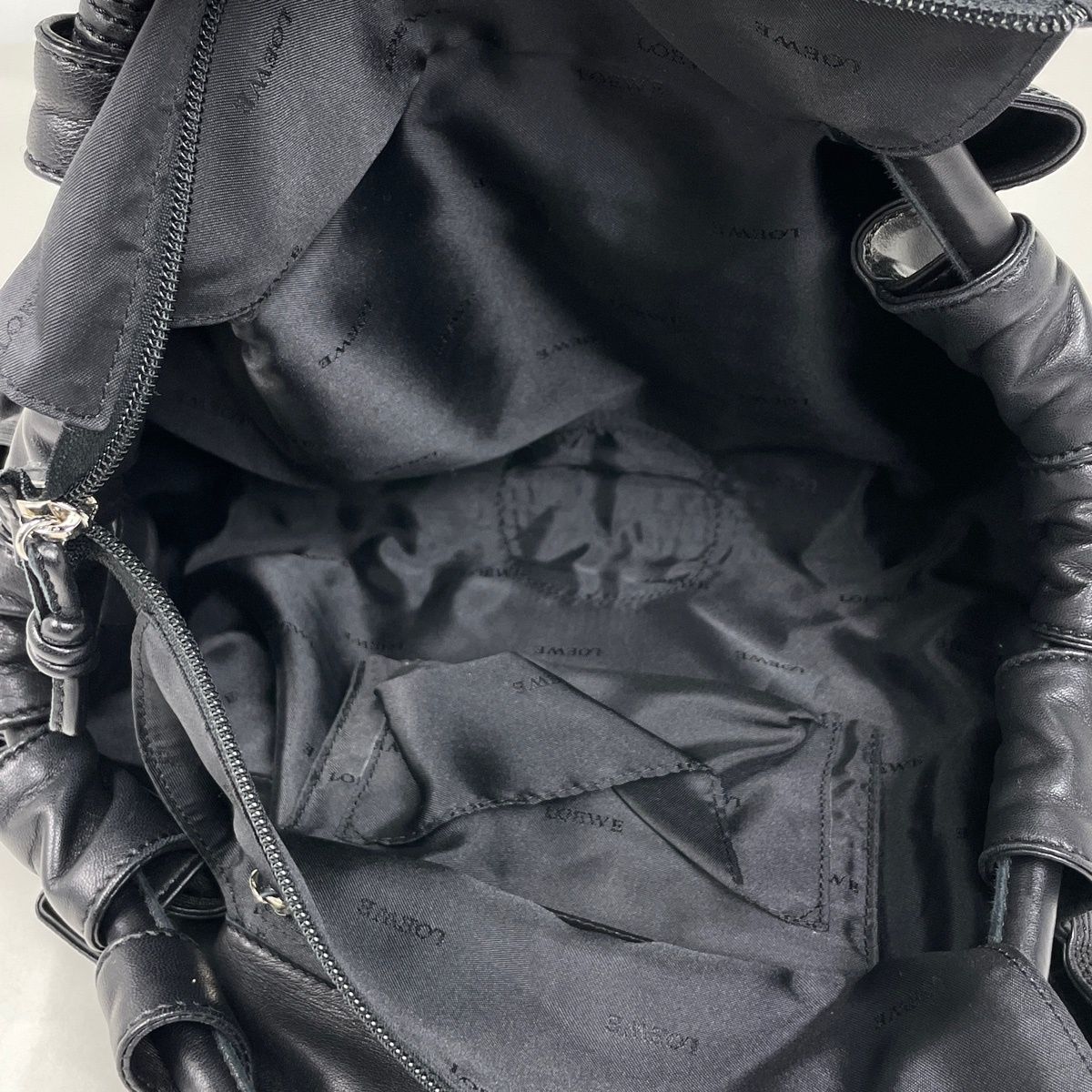 ロエベ LOEWE ナッパアイレ アナグラム ハンドバッグ レザー ブラック 