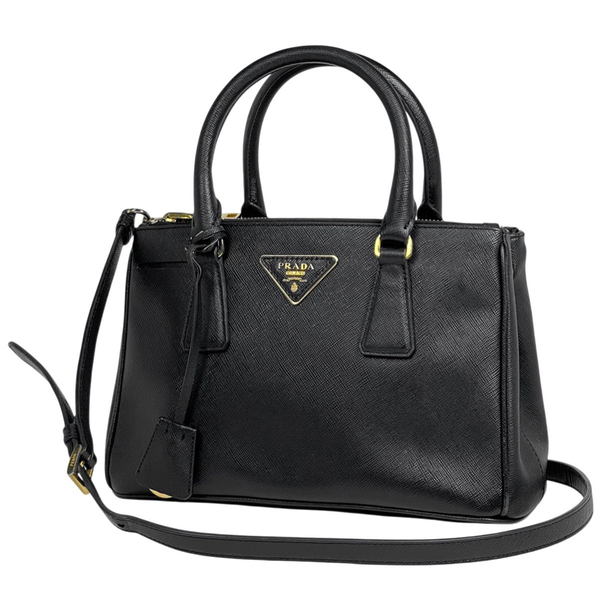 プラダ PRADA ガレリア ハンドバッグ ロゴプレート 2WAY ショルダー 