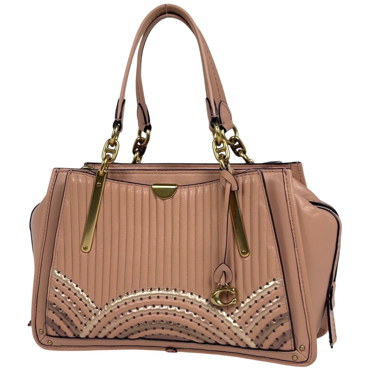 コーチ COACH ロゴ ハンドバッグ レザー サーモンピンク 68814 