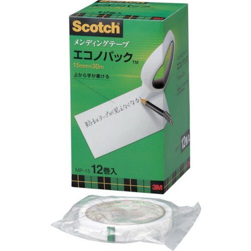 ３Ｍ　メンディングテープエコノパック　１５ｍｍＸ３０ｍ　巻芯径７６ｍｍ　１２巻入