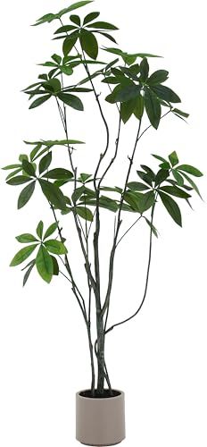 新品 不二貿易 フェイクグリーン 人工観葉植物 ジョイント幅60×奥行60×高さ150cm パキラ 鉢付き 水やり不要 大型 28055