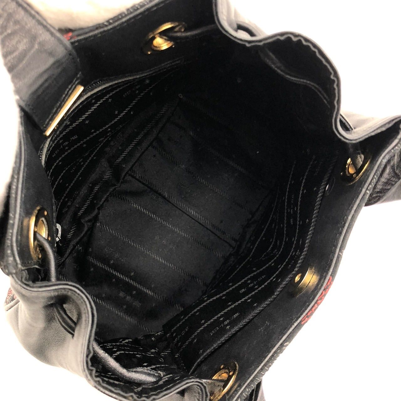 印傳屋 INDEN-YA ハンドバッグ ミニボストン レザー 鹿革 黒 ブラック 