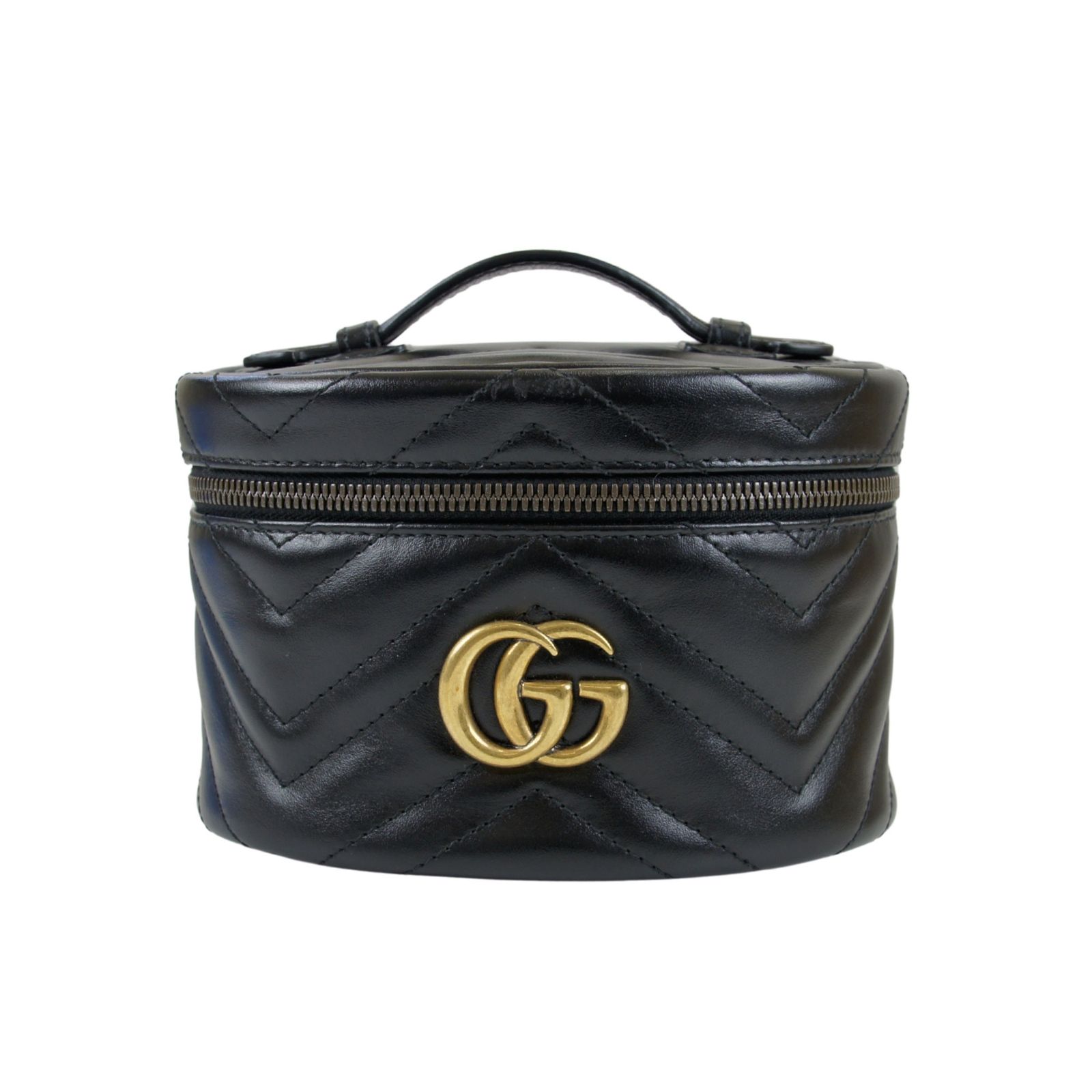 GUCCI グッチ GGマーモント バニティバッグ ポーチ ミニ レザー 
