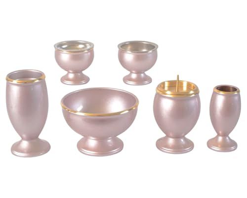新品 モダン仏具「流星」パール 6具足 2.5寸 真鍮製 六具足