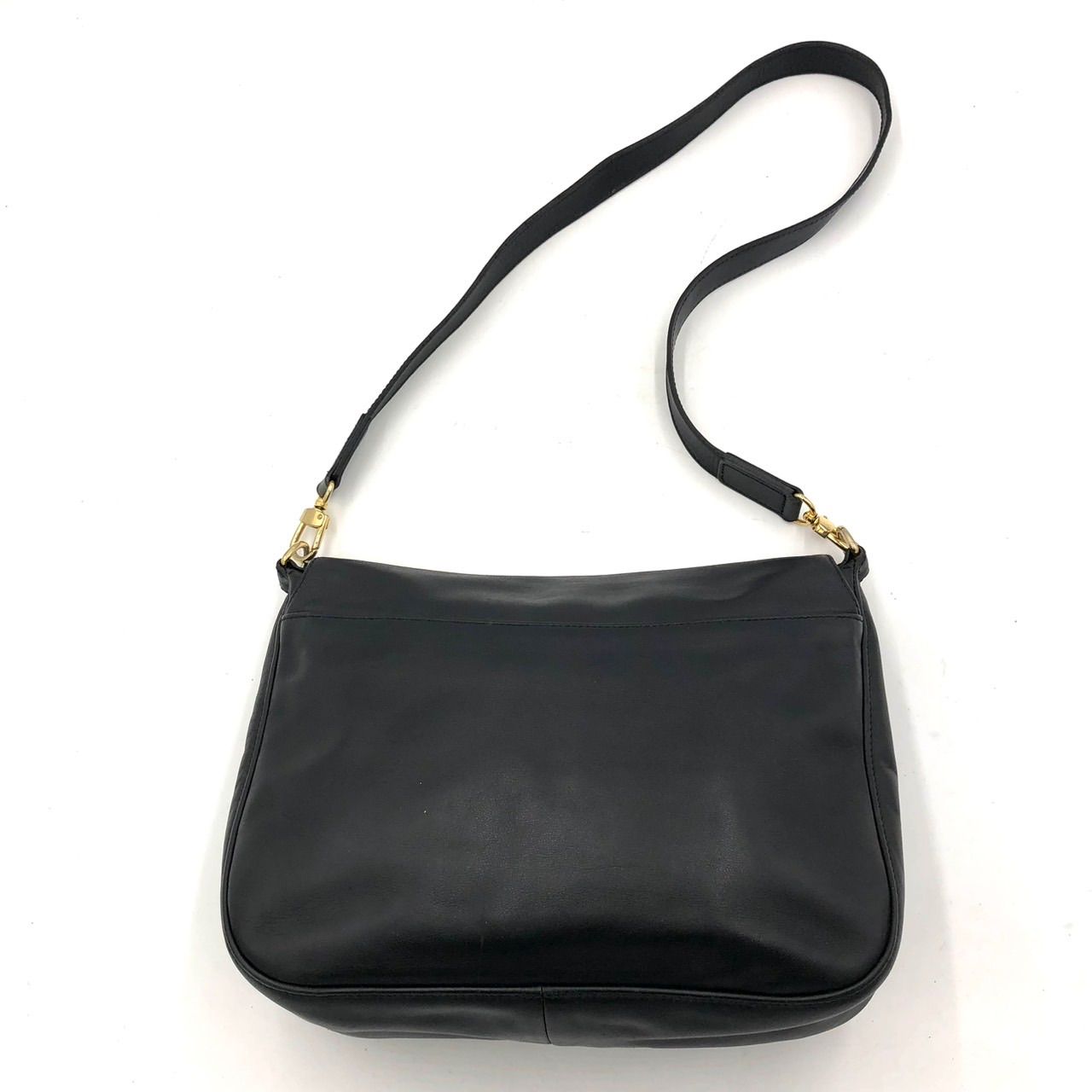 ロンシャン LONGCHAMP ショルダーバッグ レザー ブラック 黒 ロゴ金具 