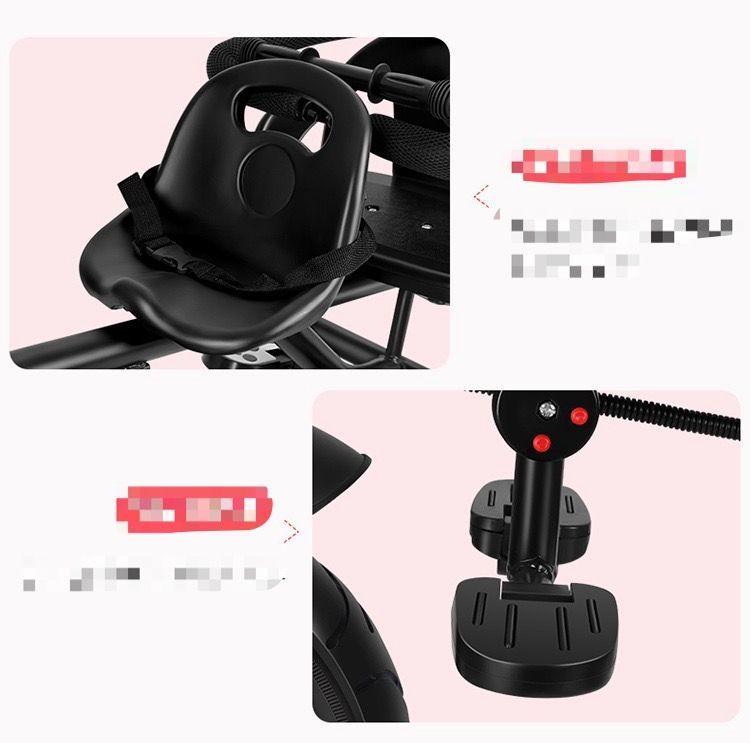 二人乗り三輪車ベビーカー双子用子供用自転車補助棒付き両点シートベルト付きカゴ付き補助棒取り外し可誕生日プレゼントアウトドア兄弟姉妹でお出かけ楽々