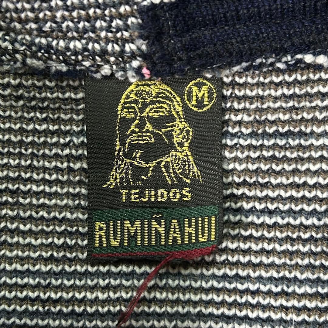RUMINAHUI native pattern equador knit zip up hoodie parka 90s 