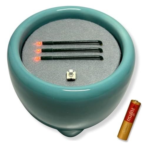 新品 火を使わず安全な電子線香 仏具 LED電子線香 サンやすらぎ 寝かせ線香タイプ 玉香炉 3.0寸 浄土真宗用