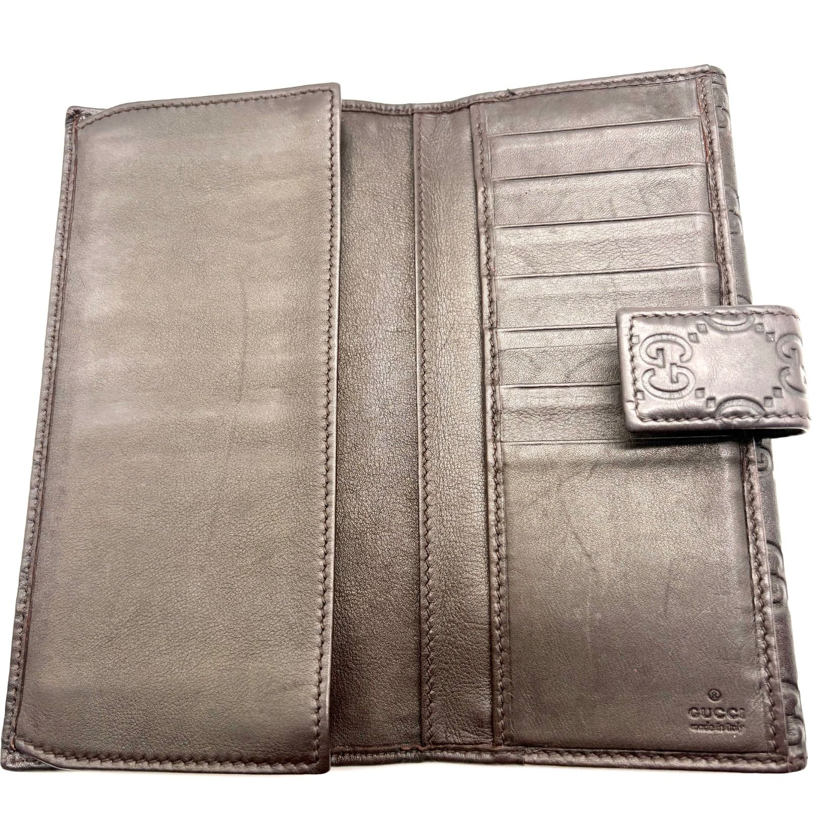 グッチ 233112 グッチシマ GGシグネチャー 二つ折り長財布 ブラウン 美品✨】GUCCI グッチ グッチシマ 長財布 型番233112 ダークブラウン