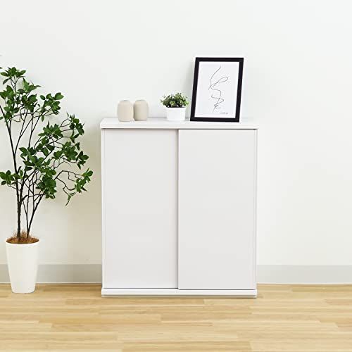 新品 白井産業 カウンター下収納 ラック 引戸タイプ キャビネット 木製