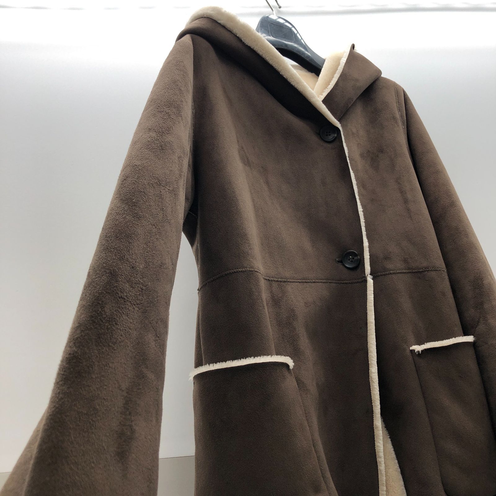 【冬物コート】ROPE’(ロペ)/フェイクムートンフードコート(クリーニング済) ROPE ロペ ムートンコート フード付き ブラウン SGKY26-0849 - メルカリ