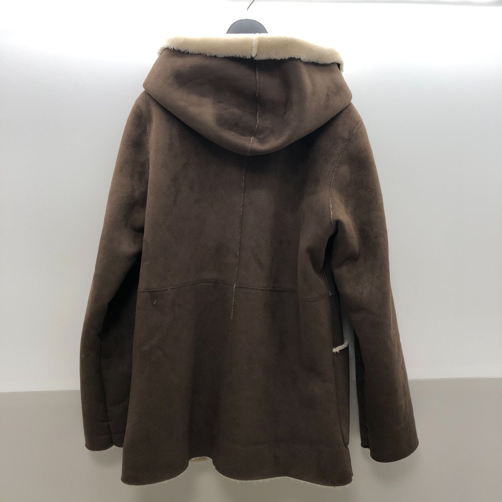【冬物コート】ROPE’(ロペ)/フェイクムートンフードコート(クリーニング済) ADAM ET ROPE アダムエロペ フェイクムートンロングコート
