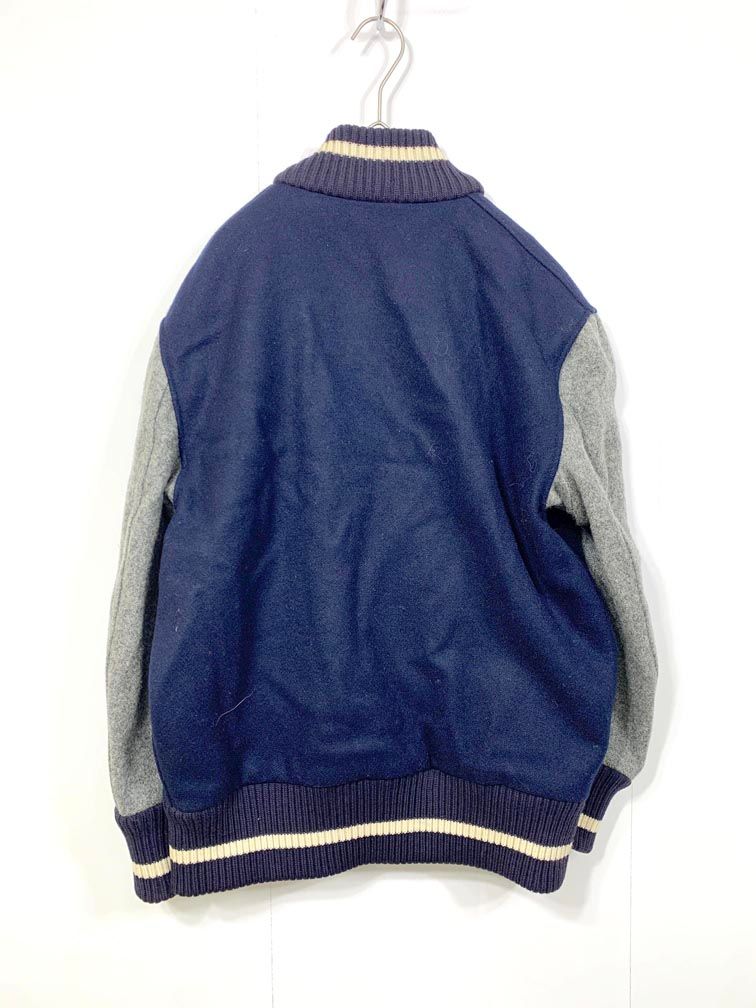 SKOOKUM スクーカム USA製 スタジャン ジャケット size34/紺×グレー