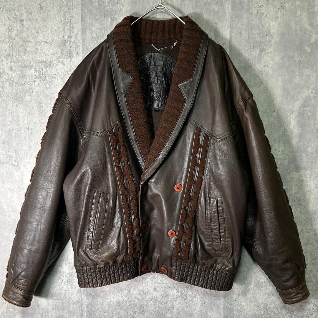 Torras special design genuine leather jacket dark brown made in 