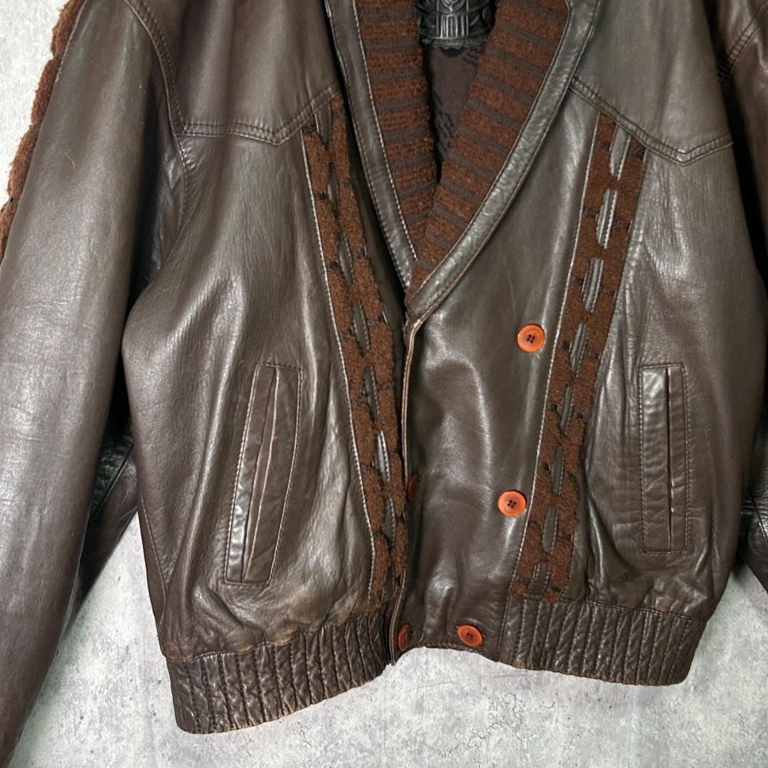 Torras special design genuine leather jacket dark brown made in 