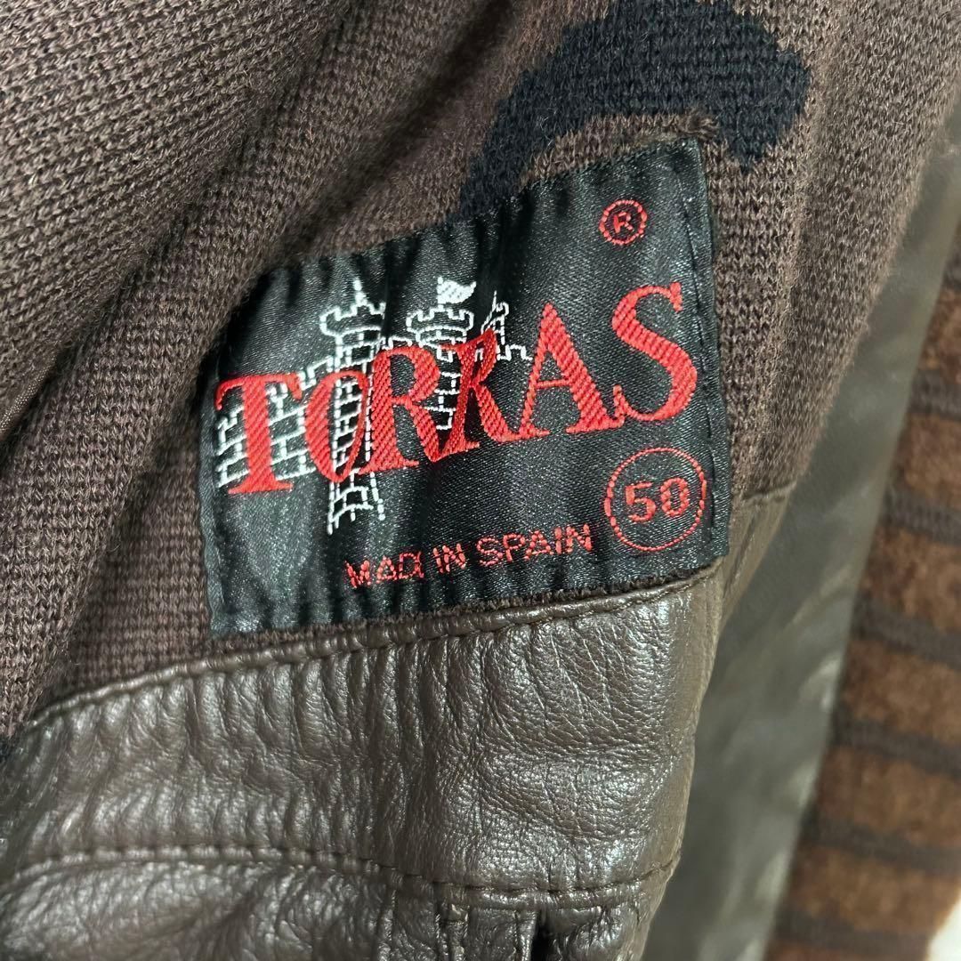 Torras special design genuine leather jacket dark brown made in 