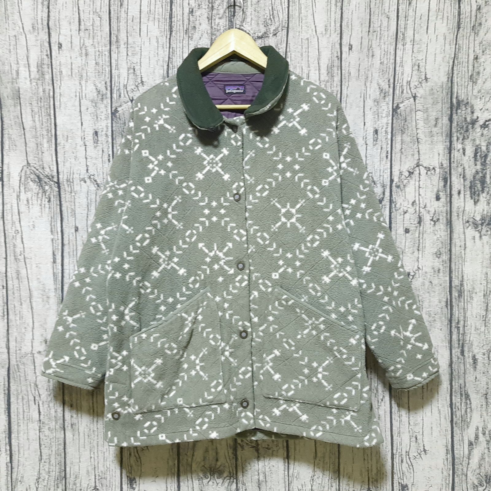 patagonia シンチラシャーリングコート 総柄 雪柄 パタゴニア