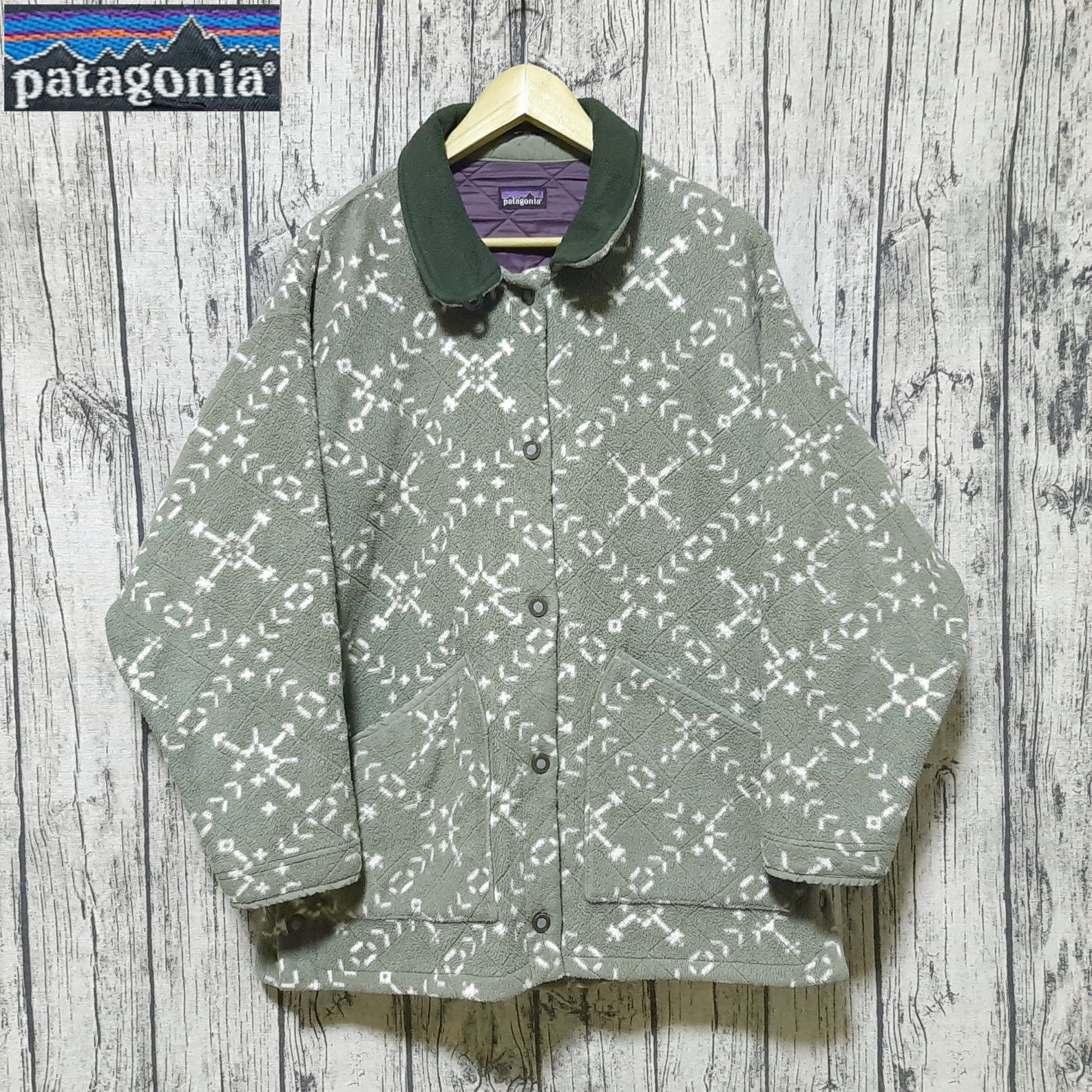 patagonia シンチラシャーリングコート 総柄 雪柄 パタゴニア