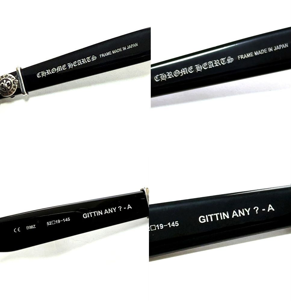 良品 CHROME HEARTS クロムハーツ GITTIN ANY-A ウェリントン ブラック