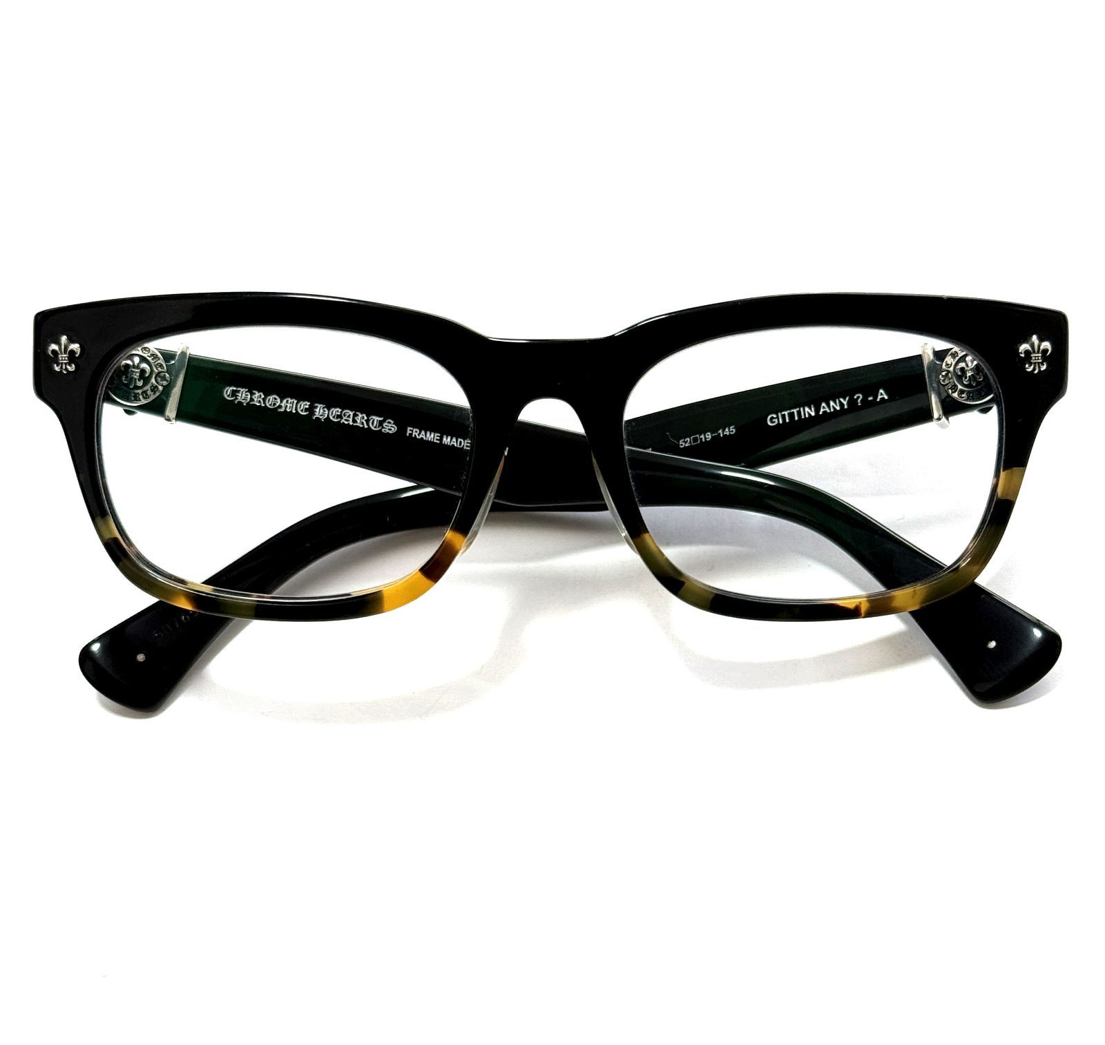 良品 CHROME HEARTS クロムハーツ GITTIN ANY-A ウェリントン ブラック 