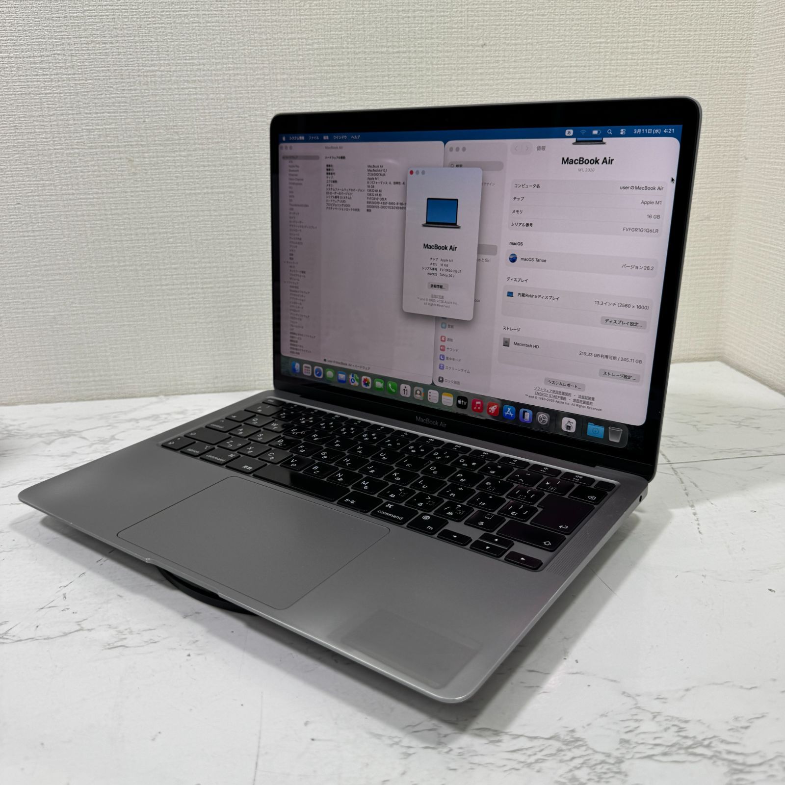 MacBook Air 2020 M1 16GB/256GB 中古 - メルカリ
