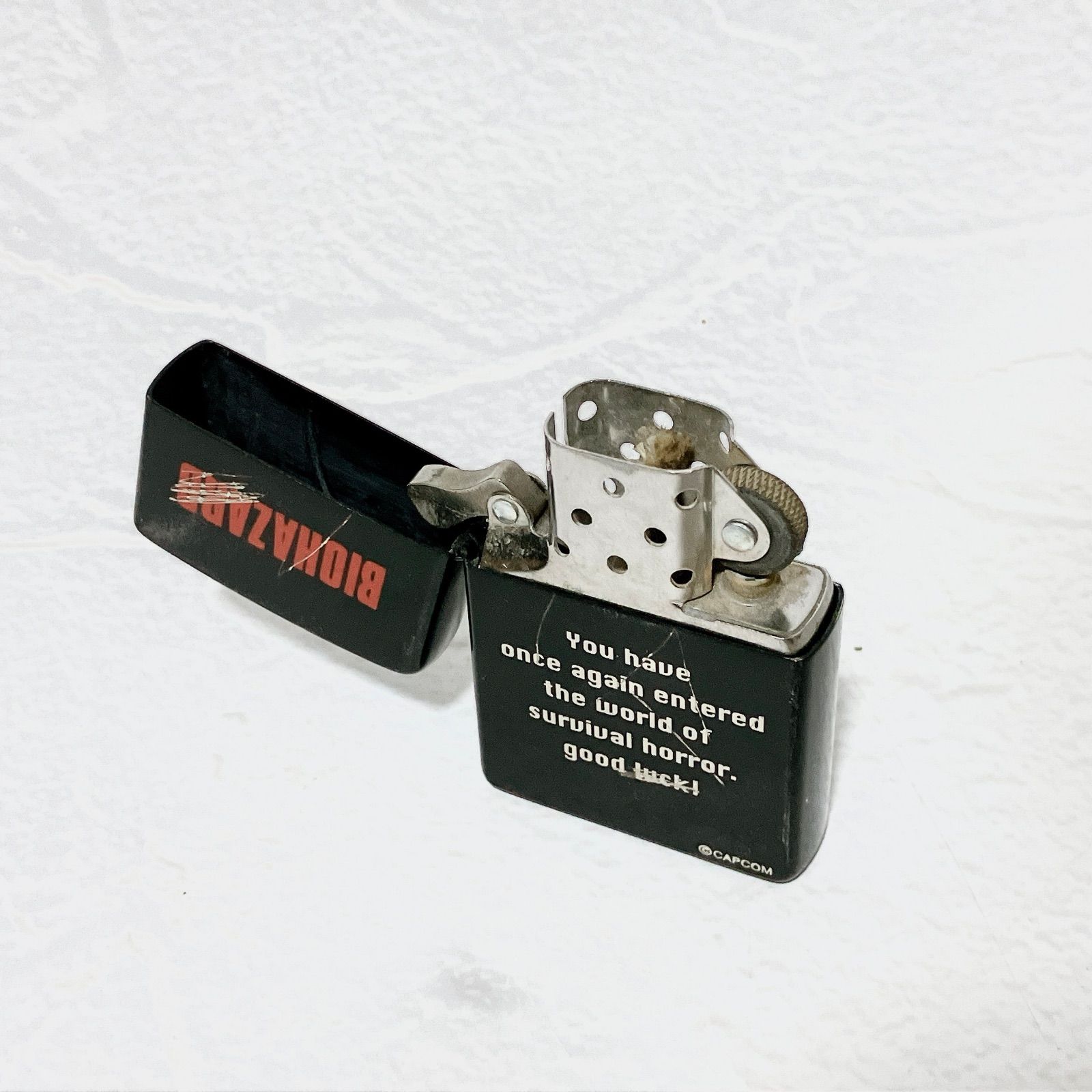 ZIPPO × BIOHAZARD 初代バイオハザード コラボ ライター 黒メッキ 赤