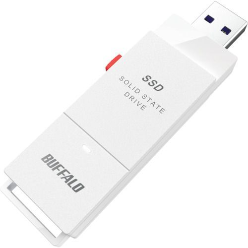 ＢＵＦＦＡＬＯ　ＰＣ対応　ＵＳＢ３．２（Ｇｅｎ２）　ＴＶ録画　スティック型ＳＳＤ　２ＴＢ　ホワイト　Ｔｙｐｅ−Ｃ付属