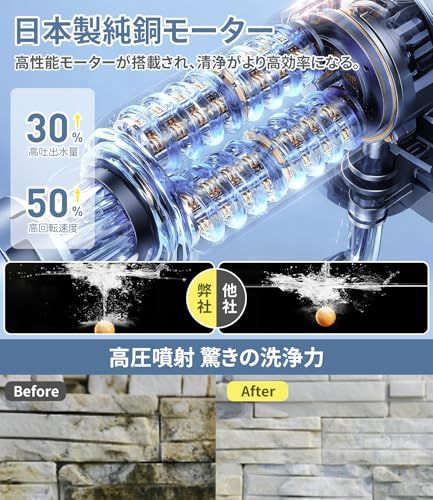 高圧洗浄機 コードレス【超軽量 2026年改良進化モデル 9Mpa】強力噴射