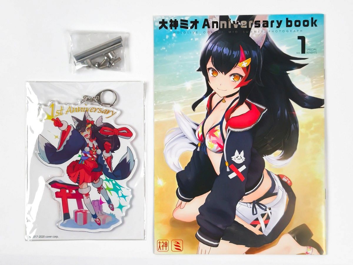 大神ミオ 活動1周年記念 グッズセット 直筆サイン入りアクリルパネル 