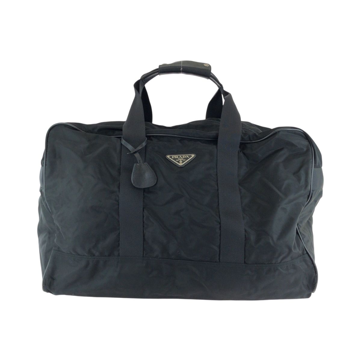 PRADA プラダ テスート 三角ロゴプレート ブラック 黒 シルバー金具 