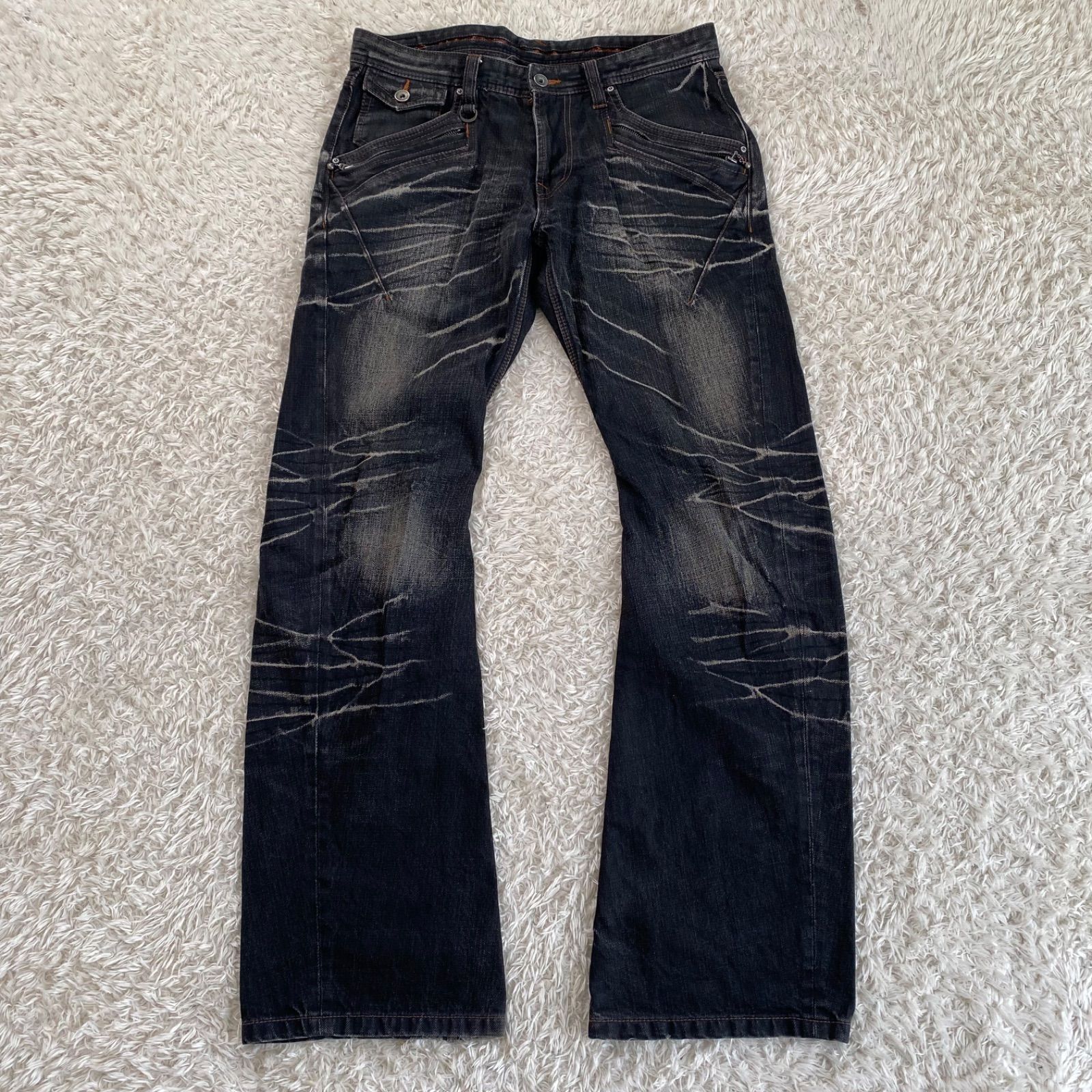 00s NICOLE CLUB FOR MEN ニコルクラブフォーメン 加工フレアデニム