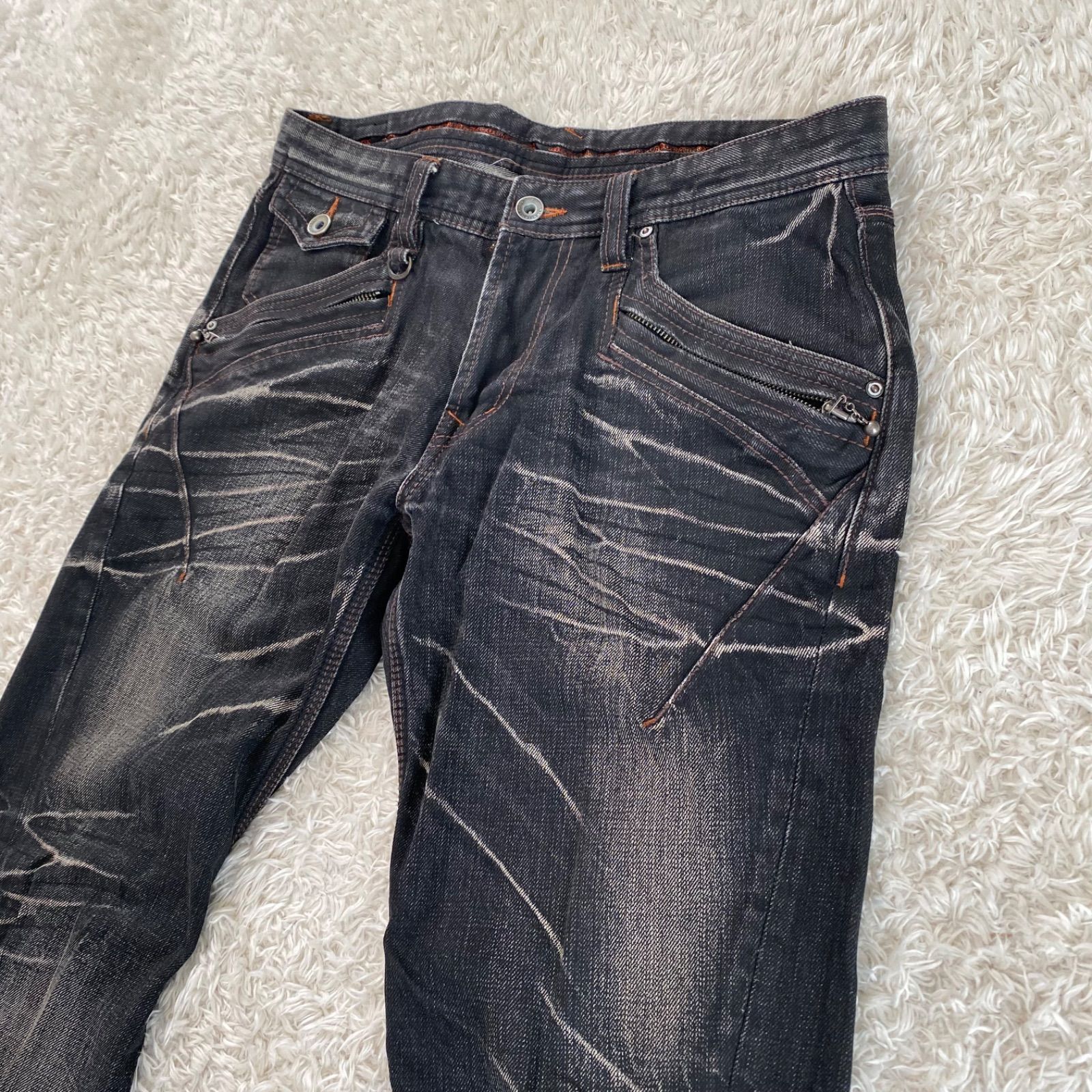 00s NICOLE CLUB FOR MEN ニコルクラブフォーメン 加工フレアデニム 