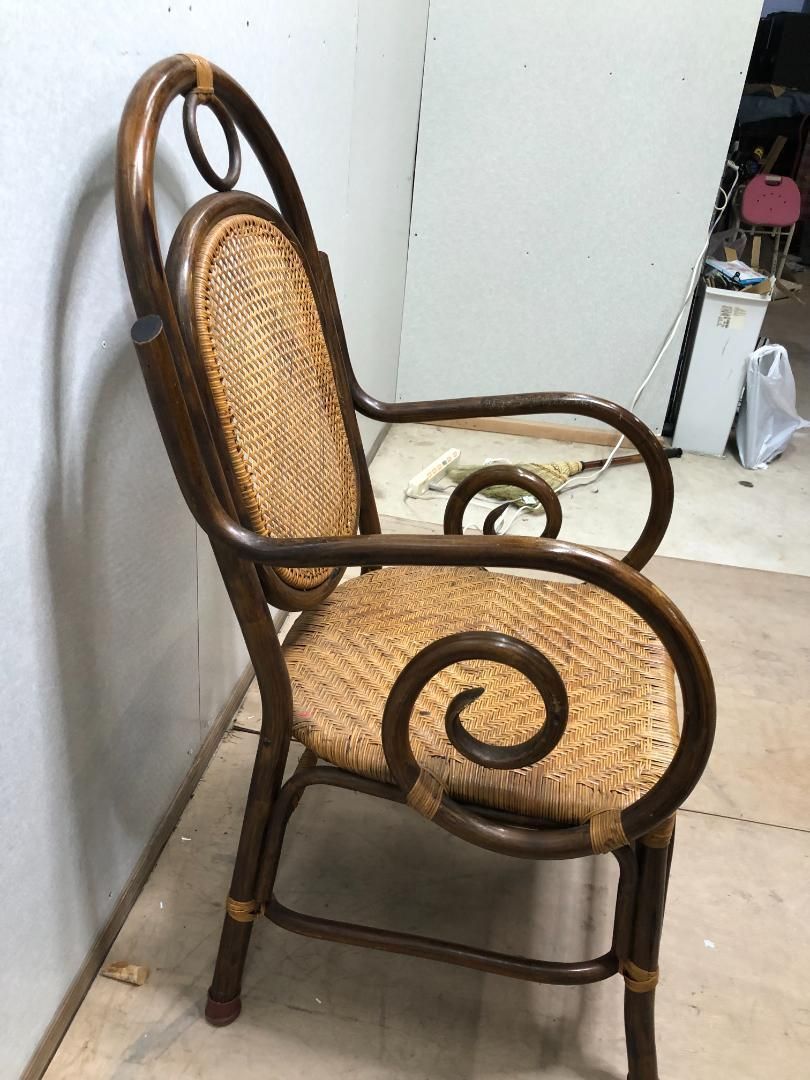 ラタンチェア イス ヴィンテージ ラタン 藤家具 250226-3 ラタンチェア