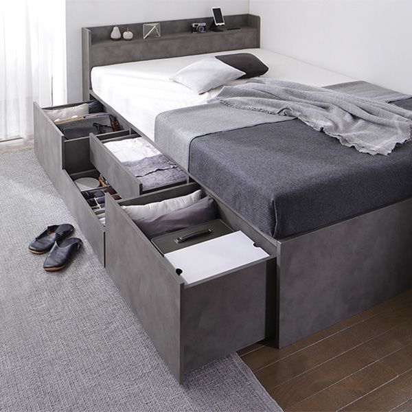 最安値】ダブルベッド 大容量 収納ベッド マットレス付き 新品送料込