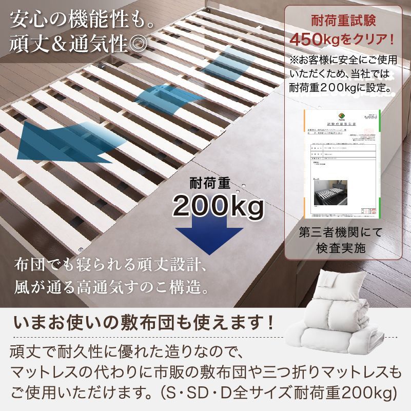 最安値】ダブルベッド 大容量 収納ベッド マットレス付き 新品送料込