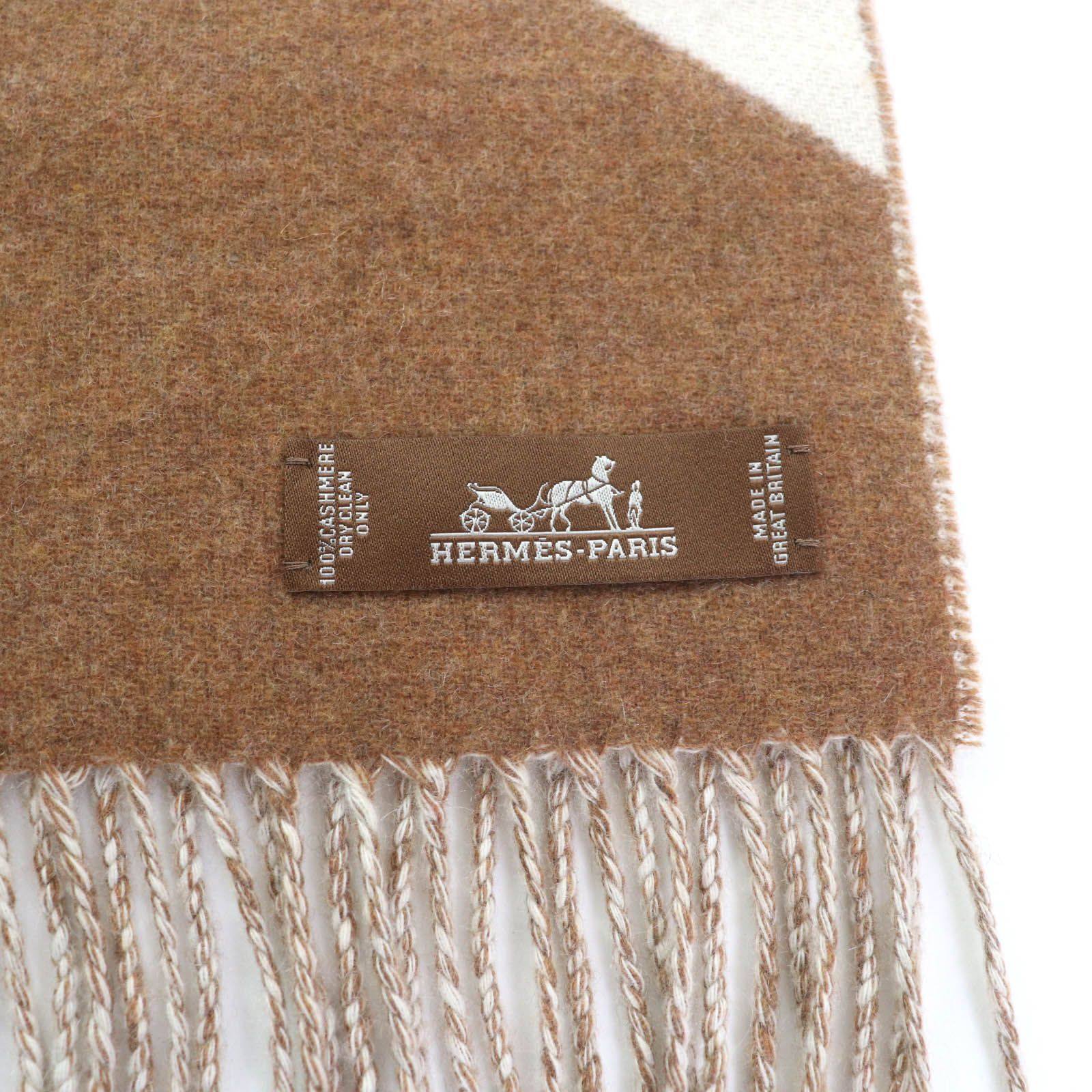 極美品☆HERMES エルメス カザック シュヴロン カシミヤ100 極美品☆HERMES エルメス カザック シュヴロン カシミヤ100