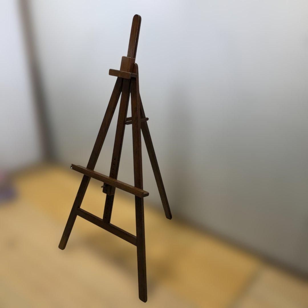 木製 イーゼル 画架 大型 高さ調整可能 絵画 デッサン 看板 ウェルカムボード 店舗什器 折りたたみ不可 安定型 260207-10
