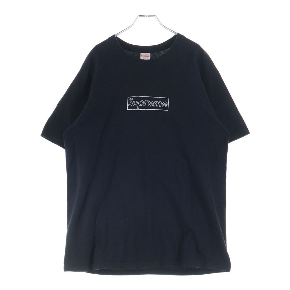 SUPREME (シュプリーム) 21SS ×KAWS Chalk Logo Tee カウズ チョーク ボックスロゴ クルーネック 半袖Tシャツ カットソー ブラック