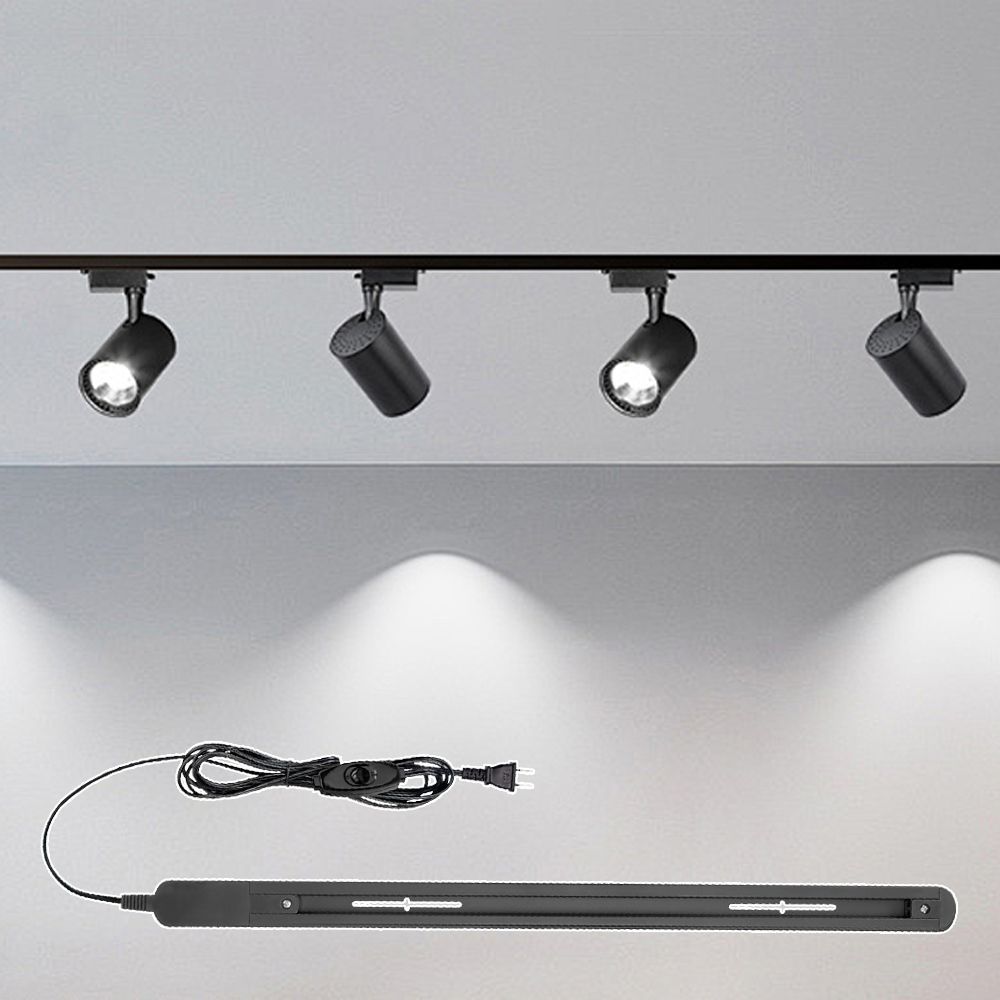新品 ライティングレール 照明器具4台込み 108cm+4個照明器具】ダクトレール ライティングレール コンセント 押し