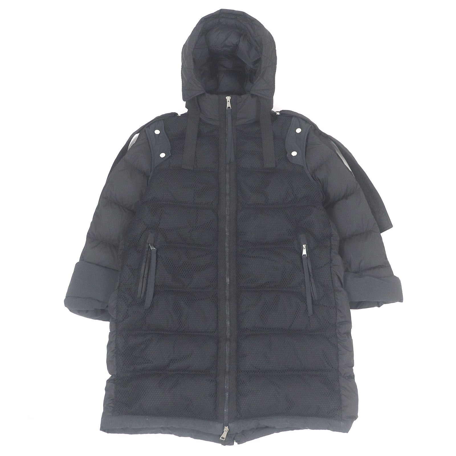 美品□MONCLER GENIUS 2 1952 モンクレールジーニアス 2 19-20AW NARVALONG GIUBBOTTO 2WAY ダウンコート ジャケット ブラック 2 正規品 メンズ 美品□MONCLER GENIUS 2 1952 モンクレールジーニアス 2 19-20AW