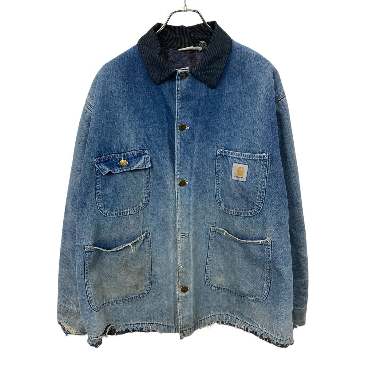 90s～ Carhartt デニム ミシガンチョアコート XL～ ブルー カーハート 