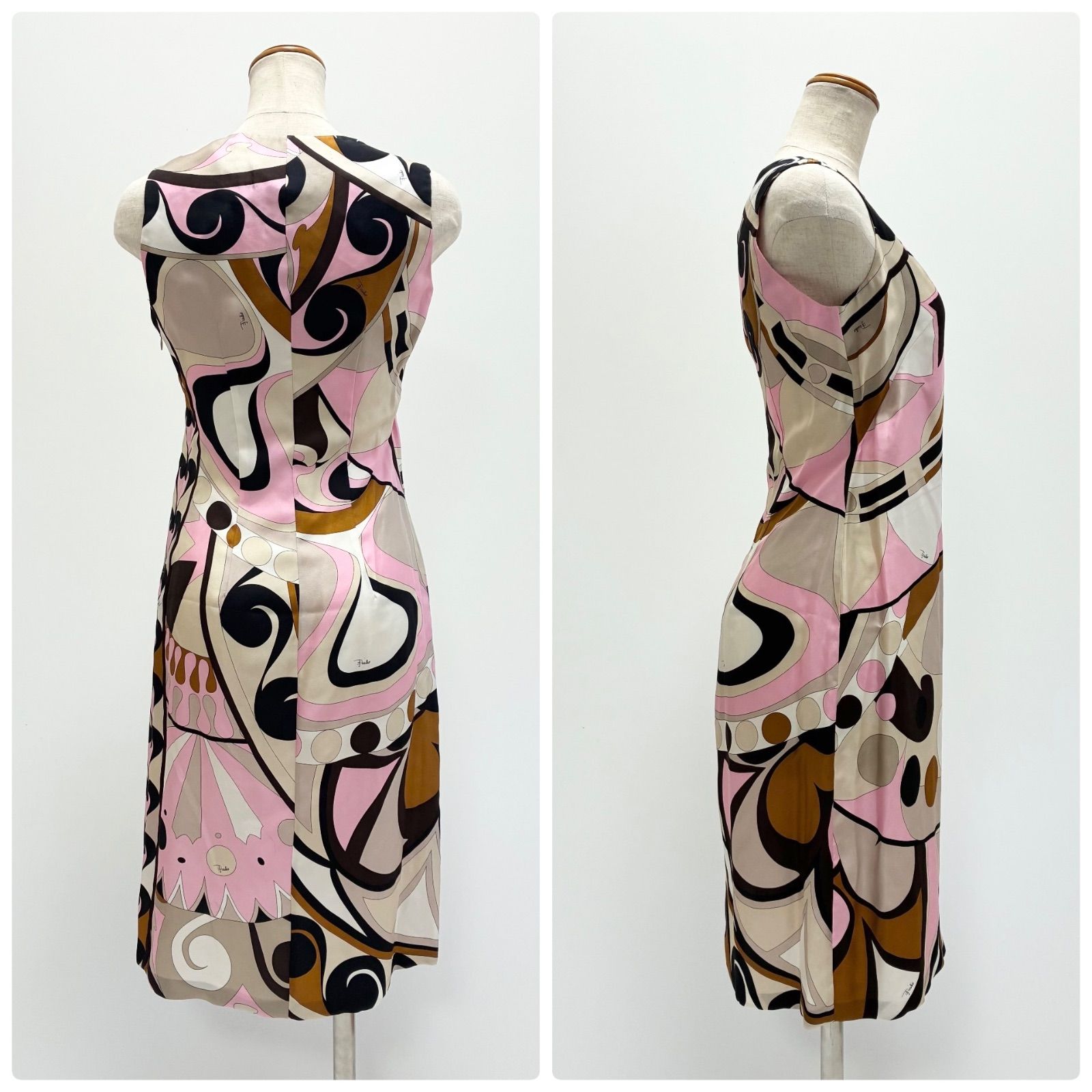 Emilio Pucci エミリオプッチ☆シルクノースリーブワンピース プッチ総