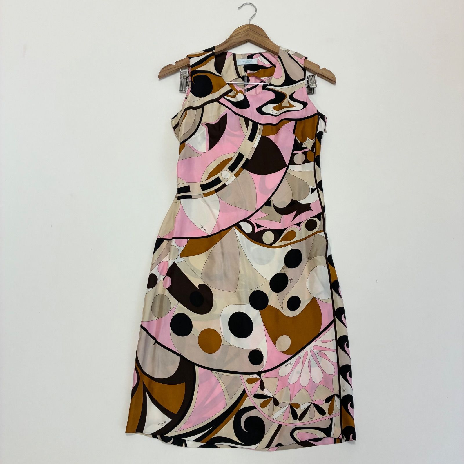 Emilio Pucci エミリオプッチ☆シルクノースリーブワンピース プッチ総